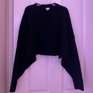 cropped black knit sweater from Garage